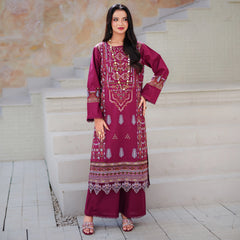 MIRAS | Deep Maroon Embroidered 2-Piece Suit