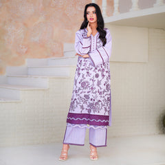 ASHIANA – Lilac Minimalist Floral 2-Piece Suit