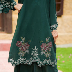 Mehr | Dark Green Embroidered Lawn 3-Piece