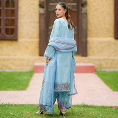 Afsana | Powder Blue Embroidered Lawn 3-Piece