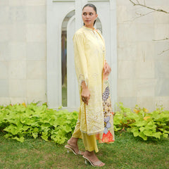 Kesar – Yellow Schiffli 3-Piece Outfit
