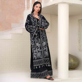 KAHKASHAN | Black & Silver 3-Piece Suit