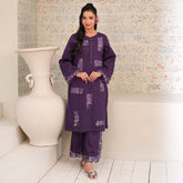 GUL-E-LALA | Purple Floral Patch 2-Piece Suit