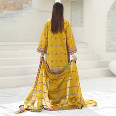 GHAZAL | Mustard Yellow Floral 3-Piece Suit