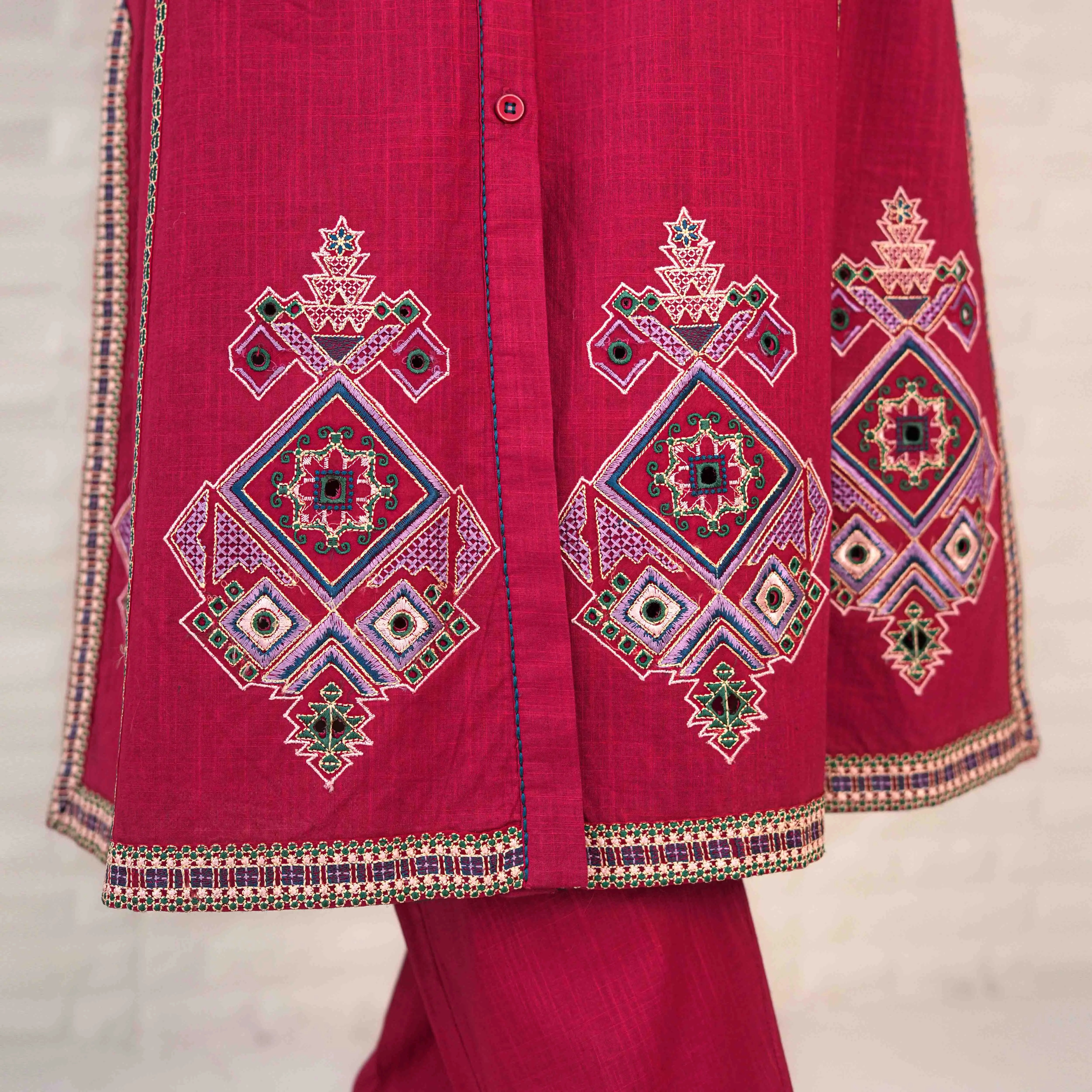 RIVAJ | Deep Maroon Belted 2-Piece Suit