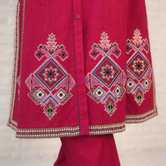 RIVAJ | Deep Maroon Belted 2-Piece Suit